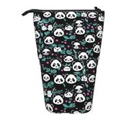Panda Cute Face - Estuche extensible para lápices, tela Oxford multidiseño, altura ajustable, bolsa de cosméticos multiusos