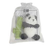 Panda de Gancho - Crochet Panda Oso | Mignon Sweet Pandas - Pandda Plush Animal con Ganchos Hechos a Mano con Tarjeta de felicitación y Embalaje de Organza para Acción de Gracias, Fiesta de los Niños