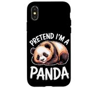 Panda Divertido durmiendo Panda simulado Carcasa para iPhone X/XS