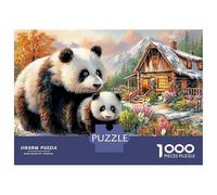 Panda Duo Puzzle 1000pz | Desafío Imposible Antiestrés | Pandas + Bosque Bambú Soleado |52x38cm | Regalos Mujeres/Hombres | Adultos y Niños