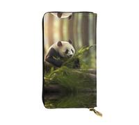 Panda Eating Bamboo - Bolso de mano impreso (7.5 x 4.1 pulgadas) | Cartera de cuero