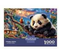 Panda en el árbol en la Ciudad de los Cuentos de Hadas Puzzle De 1000 Piezas De Impresión De Alta Definición Estilo Clásico para Niños Regalos A Partir De 14 Años 38x26cm/1000pcs