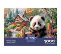 Panda en el Bosque 1000 Piezas Puzzle Clásico Mascota Natural Paquete De Puzzle, Cartón Premium - Hit Entre Los Mayores, Regalo De Inauguración, Diversión En Casa O Fiestas 52x38cm/1000pcs