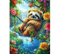 Panda en el Bosque mágico Puzzle 500 Piezas Cartón Grueso para Adultos Y Adolescentes Dibujo Animado de Paisajes de Cuento de Hadas Relajación Concentración Alivio Estrés Idea De Regal