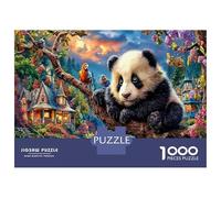Panda en la sucursal en la Ciudad Puzzle De 1000 Piezas, Juego Educativo, para Adultos & Niños (≥12 años) Raros Animales Rompecabezas Familiar-Decoración del Hogar, 70x50cm/1000pcs