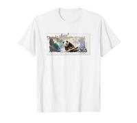 Panda en Tabla de Surf Estilo Sello Postal Clásico Gráfico d Camiseta gráfica económica, Hombre, Blanco, M