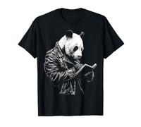 Panda Escritura Retrato Motivo Animal Print Obra De Arte Panda Camiseta
