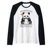 Panda Field Hockey, Todo lo Que Quiero Hacer es Jugar a Funny Bear Camiseta Manga Raglan