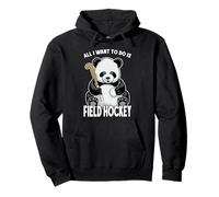Panda Field Hockey, Todo lo Que Quiero Hacer es Jugar a Funny Bear Sudadera con Capucha
