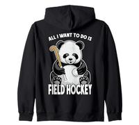 Panda Field Hockey, Todo lo Que Quiero Hacer es Jugar a Funny Bear Sudadera con Capucha