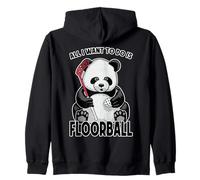 Panda Floorball Todo lo Que Quiero Hacer es un Lindo y Divertido Jugador de Osos Sudadera con Capucha