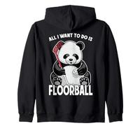 Panda Floorball Todo lo Que Quiero Hacer es un Lindo y Divertido Jugador de Osos Sudadera con Capucha