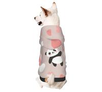 Panda Flying between Colorful Balloons and Clouds - Suéter de invierno para perros pequeños, sudadera con capucha para perro, ropa para mascotas, sudadera con capucha
