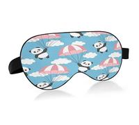 Panda Flying in The Sky Sleep Mask Lightweight Soft Breathable Eye Mask with Adjustable Strap Blackout Eye Mask for Women Men for Travel Night Sleeping
