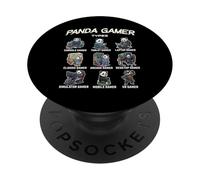 Panda Gamer Types Diverse Gamer Graphic para Niños, Hombres Niños PopSockets PopGrip Adhesivo