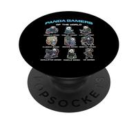 Panda Gamers of The World Diverse Gamer Panda Graphic PopSockets PopGrip Adhesivo