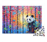 Panda Gigante Bosque de Bambú Puzzle de 1000 Piezas Cartón para Adultos Escena Natural Colorida Juego de Puzzle 1000 Piezas Relajación Familia Regalo 38x26cm/1000pcs