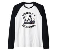 Panda Gigante Durmiendo Acurrucado ACURRUCADOR Profesional Camiseta Manga Raglan