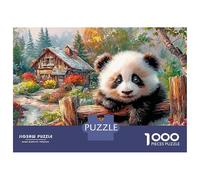 Panda Gigante Jigsaw Panda Junto a la cabaña Puzzle Mil Piezas Papel para Entusiastas - Resistente A Doblar Ocio Premium Mejora Concentración 52x38cm/1000pcs