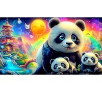 Panda Gigante Puzzle de 1000 Piezas para niños - Juego Divertido & Estimulante para Adultos y Familia 38x52/1000pcs