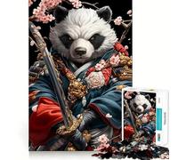 Panda Guerrero Samurai, Rompecabezas de 1000 Piezas, Regalos para Adultos, Juego Mental, Juguete para Compartir en Familia, Corte Preciso, Sorpresa de Cumpleaños (38x26cm)