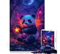 Panda Hada con Estrella en Bosque Encantado Rompecabezas de 1000 Piezas para Adultos Juguete Cognitivo Tiempo de Conexión Patrón Ensamblaje Artículo de Deseo de Santa Claus (38x52cm)
