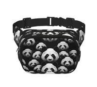 Panda Head - Bolso cruzado de moda con estampado de cabeza de panda, bolsa de cintura para senderismo, bolsa de hombro cuadrada de doble capa para viajes