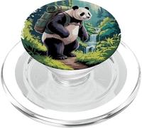 Panda Hiking Waterfall Forest Scenic Trekking PopSockets PopGrip para MagSafe