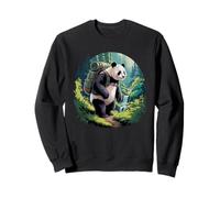Panda Hiking Waterfall Forest Scenic Trekking Sudadera