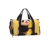 Panda Hold - Bolsa deportiva de bambú con compartimento para zapatos, ligera, para gimnasio, fin de semana para hombres y mujeres, bolsa de viaje impermeable con bolsillo húmedo