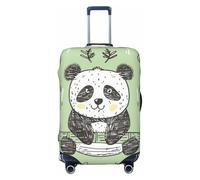 Panda Holding - Funda elástica de bambú para equipaje de viaje, protector de maleta, funda de equipaje impresa antiarañazos, Black, M