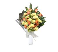 Panda Home Ramo para Cementerio de Flores Artificiales Especial para Decorar nichos y lápidas, para Todos los Santos.-Capullo MUN-Naranja