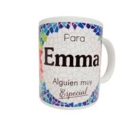 Panda Home Taza Personalizada con Nombre - Regalos Personalizados con Nombre y Texto - Tazas con Frases Originales y Divertidas - Personaliza con Nombres, Fechas o Mensajes Únicos-EMMA