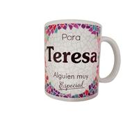 Panda Home Taza Personalizada con Nombre - Regalos Personalizados con Nombre y Texto - Tazas con Frases Originales y Divertidas - Personaliza con Nombres, Fechas o Mensajes Únicos-TERESA
