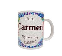 Panda Home Taza Personalizada con Nombre - Regalos Personalizados con Nombre y Texto - Tazas con Frases Originales y Divertidas - Personaliza con Nombres, Fechas o Mensajes Únicos-CARMEN