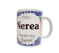 Panda Home Taza Personalizada con Nombre - Regalos Personalizados con Nombre y Texto - Tazas con Frases Originales y Divertidas - Personaliza con Nombres, Fechas o Mensajes Únicos-NEREA