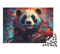 Panda Ilustración Artística Puzzle de 1000 Piezas Papel para Adultos Relajante Familia Decoración Regalo 38x26cm/1000pcs