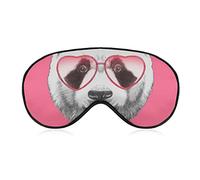 Panda in Love Sleep Mask Blindfold Valentine Decor Ajustable Super-Smooth Soft Eye Mask Cover para Hombres Mujeres Viajes y siesta