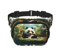 Panda in the pool - Bolso cruzado de moda con estampado de panda en la piscina, bolsa de hombro cuadrada de doble capa para viajes y fitness