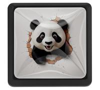 Panda Inside the Wall - Paquete de 3 pomos cuadrados para gabinetes, color negro, para armarios de cocina, dormitorio, cómoda, cajón, alacena, armario