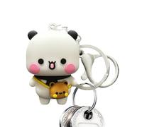 Panda Keyring Toy - PP, 1,18 x 1,18 x 1,97 in Couple Bear Panda Doll Key Holder Decor Cute Design | Lightweight and Adorable Bag Charm, Animal Keychain Accessory For Keys, Handbags, Backpacks, Trave