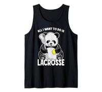 Panda Lacrosse Todo lo Que Quiero Hacer es un Lindo y Divertido Jugador de Osos Camiseta sin Mangas