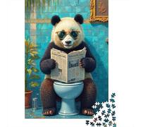 Panda Leer Periódico 1000 Pieza Stock De Cartas Premium Rompecabezas Conjunto para Adultos Desafío Juego Educativo Presente Divertido Paquete De Valor 70x50cm/1000pcs