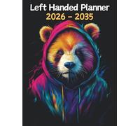 Panda Left Handed Planner: 10 Year Monthly | Large 120 Month Calendar | Gift For People Who Love Forest Animals, Bear Lovers | Ideal for ... and Busy Individuals | 8.5 x 11 Inches | v1