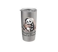 Panda leyendo por favor déjame leer en paz Vaso térmico de acero inoxidable de doble pared