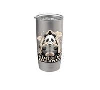 Panda leyendo por favor déjame leer en paz Vaso térmico de acero inoxidable de doble pared
