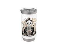 Panda leyendo por favor déjame leer en paz Vaso térmico de acero inoxidable de doble pared