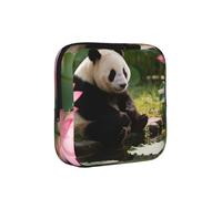 Panda Lotus Pond - Bolsa de almacenamiento a prueba de períodos, funda de viaje de higiene femenina para toallas sanitarias, bolsa mensural discreta para bolso de oficina