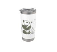 Panda Lovers Soplando Diente De León Naturaleza Cottagecore Gráfico Vaso térmico de acero inoxidable de doble pared