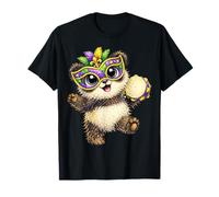 Panda Mardi Gras NOLA Party Beads Cute Kids Girls Women Camiseta